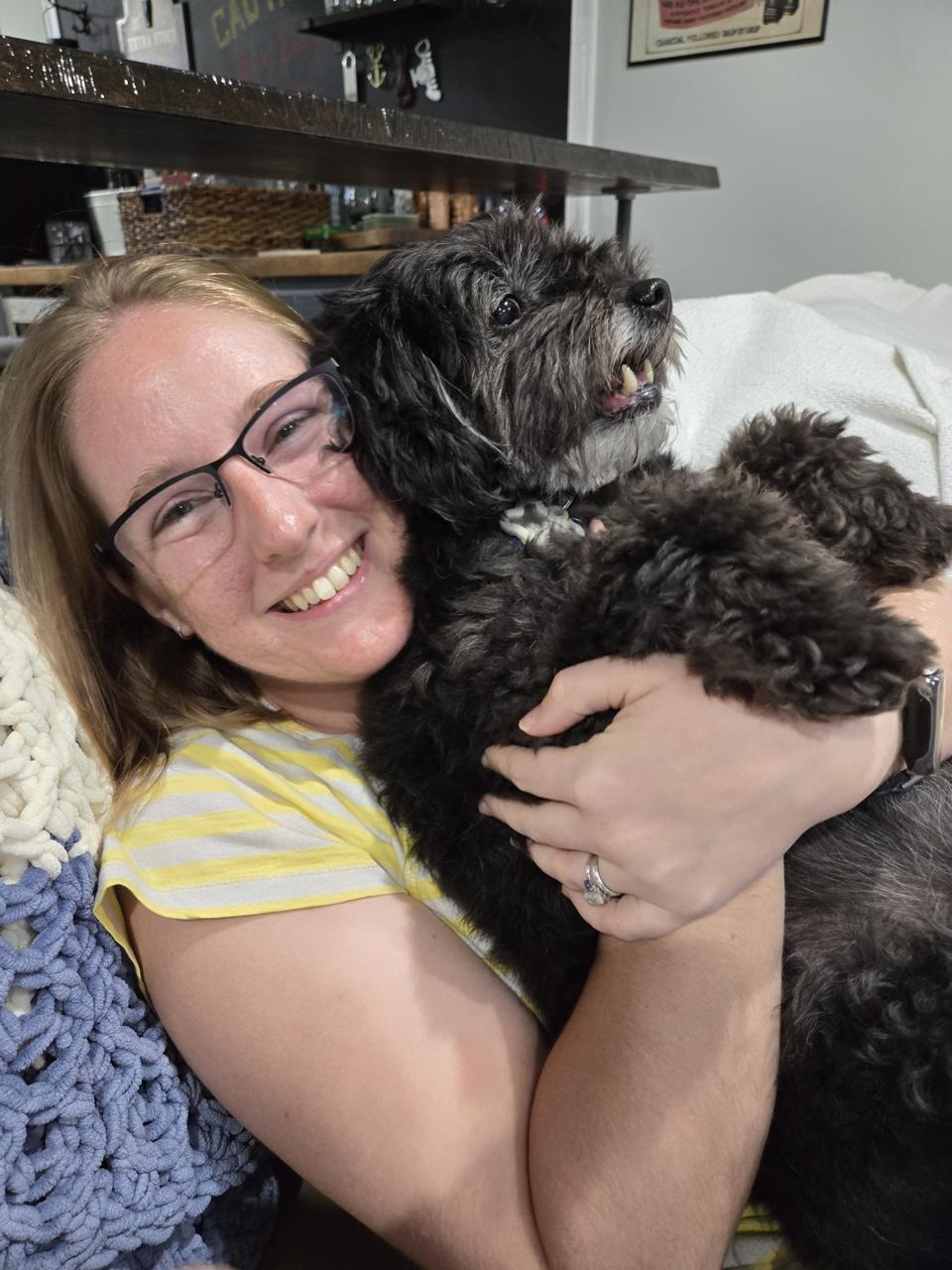 Cassie holding Sirius